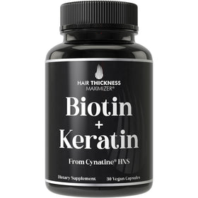 Hair Thickness Maximizer Keratin Cynatine HNS + Biotin capsule bottle front view