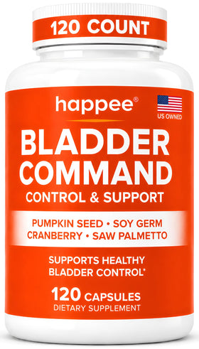 Happee Bladder Control Supplement front view with packaging