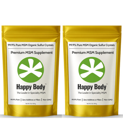 HAPPY BODY Organic Sulfur Crystals front view packaging