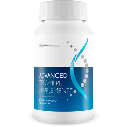 Happy Health Advanced Telomere Support Supplement bottle front view