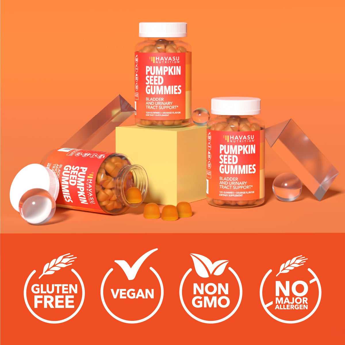 HAVASU NUTRITION Pumpkin Seed Oil Gummies in a bowl