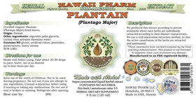 Hawaii Pharm Plantain Alcohol-Free Liquid Extract 2 fl. oz bottle side view