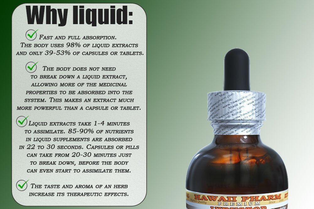 Hawaii Pharm Plantain Alcohol-Free Liquid Extract 2 fl. oz on a wooden table