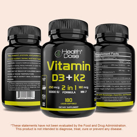 Health Dose Vitamin D3 + K2 Supplement ingredients list