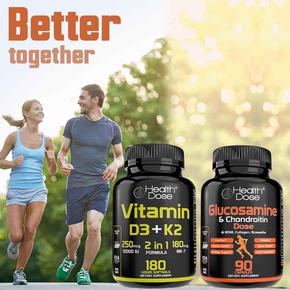 Health Dose Vitamin D3 + K2 Supplement packaging side view