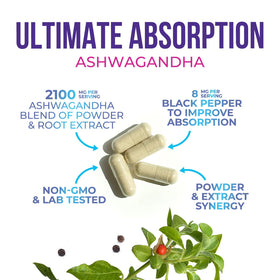Health Nutrition Naturals Ashwagandha Supplements capsules close-up