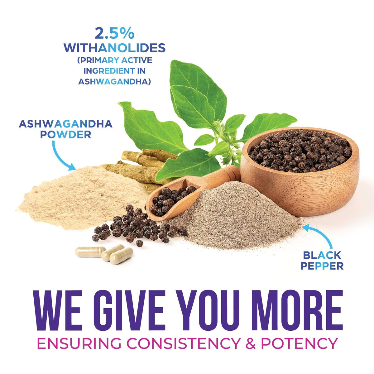 Health Nutrition Naturals Ashwagandha Supplements vegan label