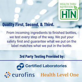 Health Thru Nutrition Trans Lutein softgels in a hand