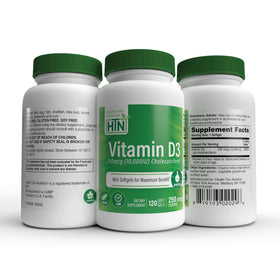 Health Thru Nutrition Vitamin D3 10,000iu mini softgels with measuring spoon