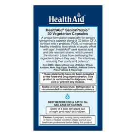 HealthAid SeniorProbio packaging with vegetarian capsules