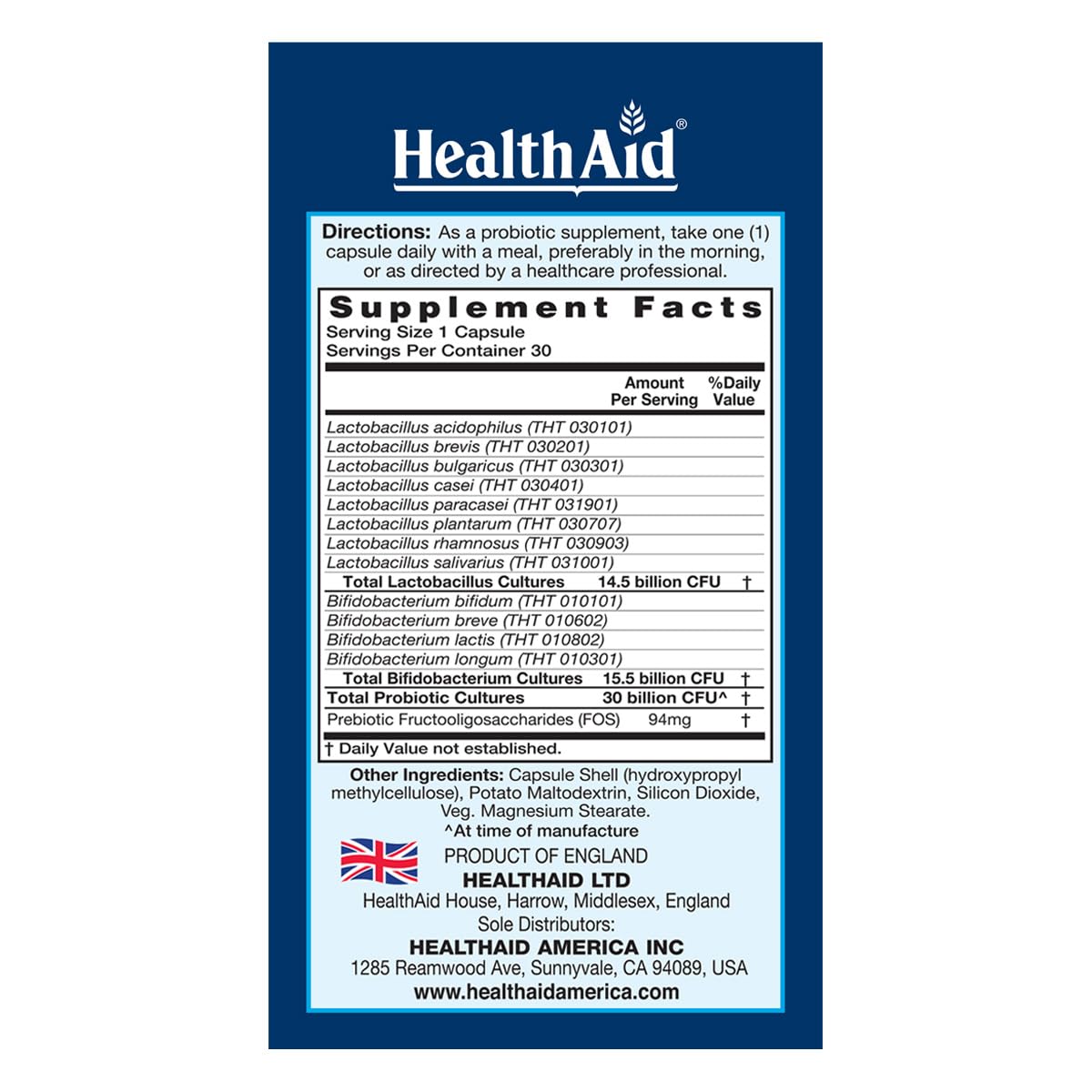 HealthAid SeniorProbio probiotic capsules side view