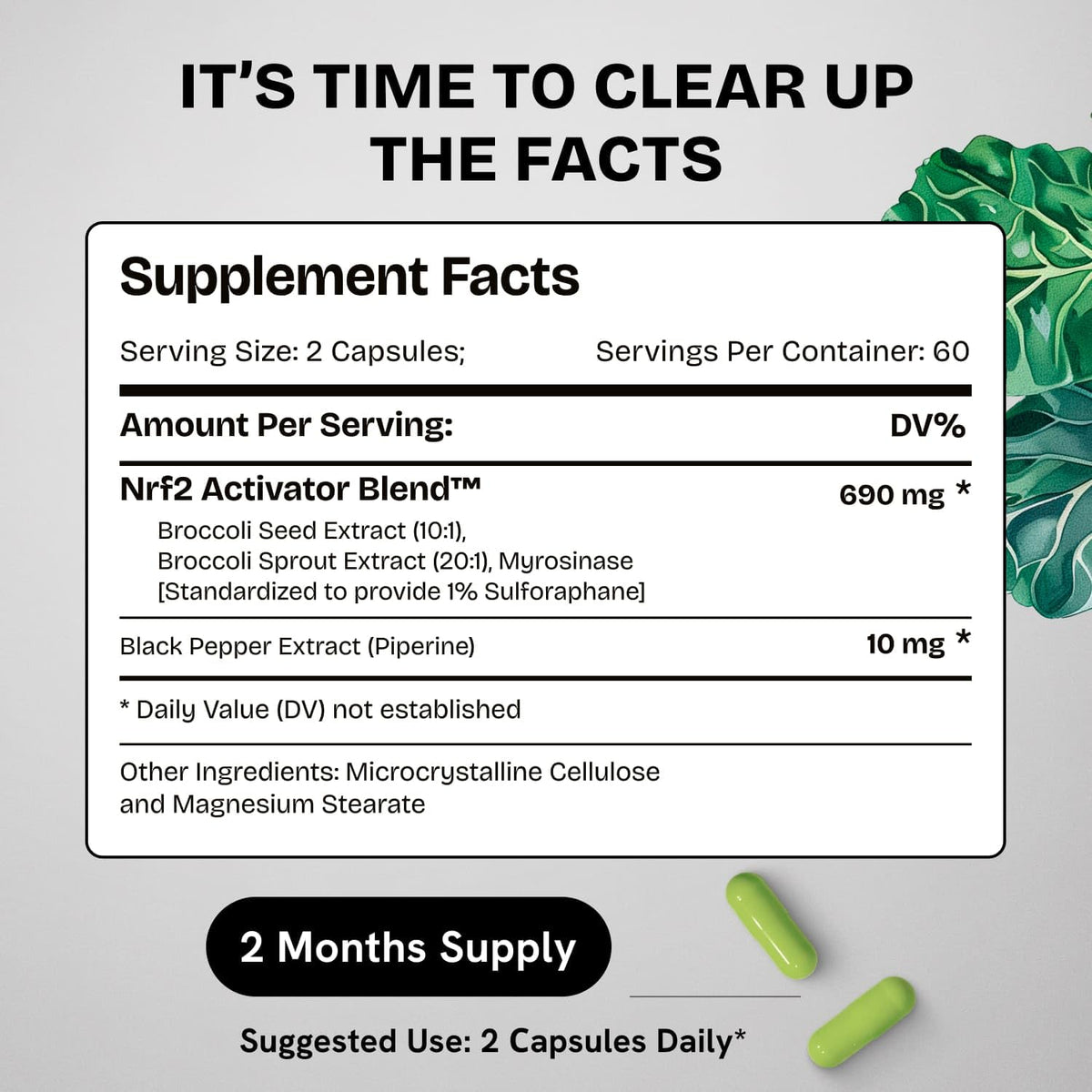 Healthbiotics Sulforaphane Supplement with broccoli florets
