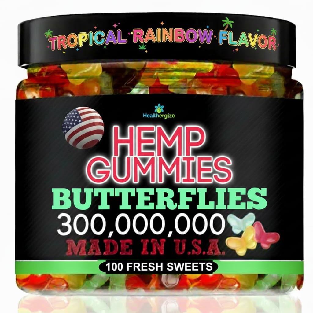 Healthergize Hemp Gummies for Sleep Calm 100 Count front view