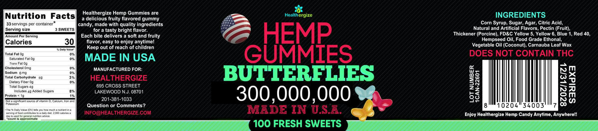 Healthergize Hemp Gummies in Cherry flavour