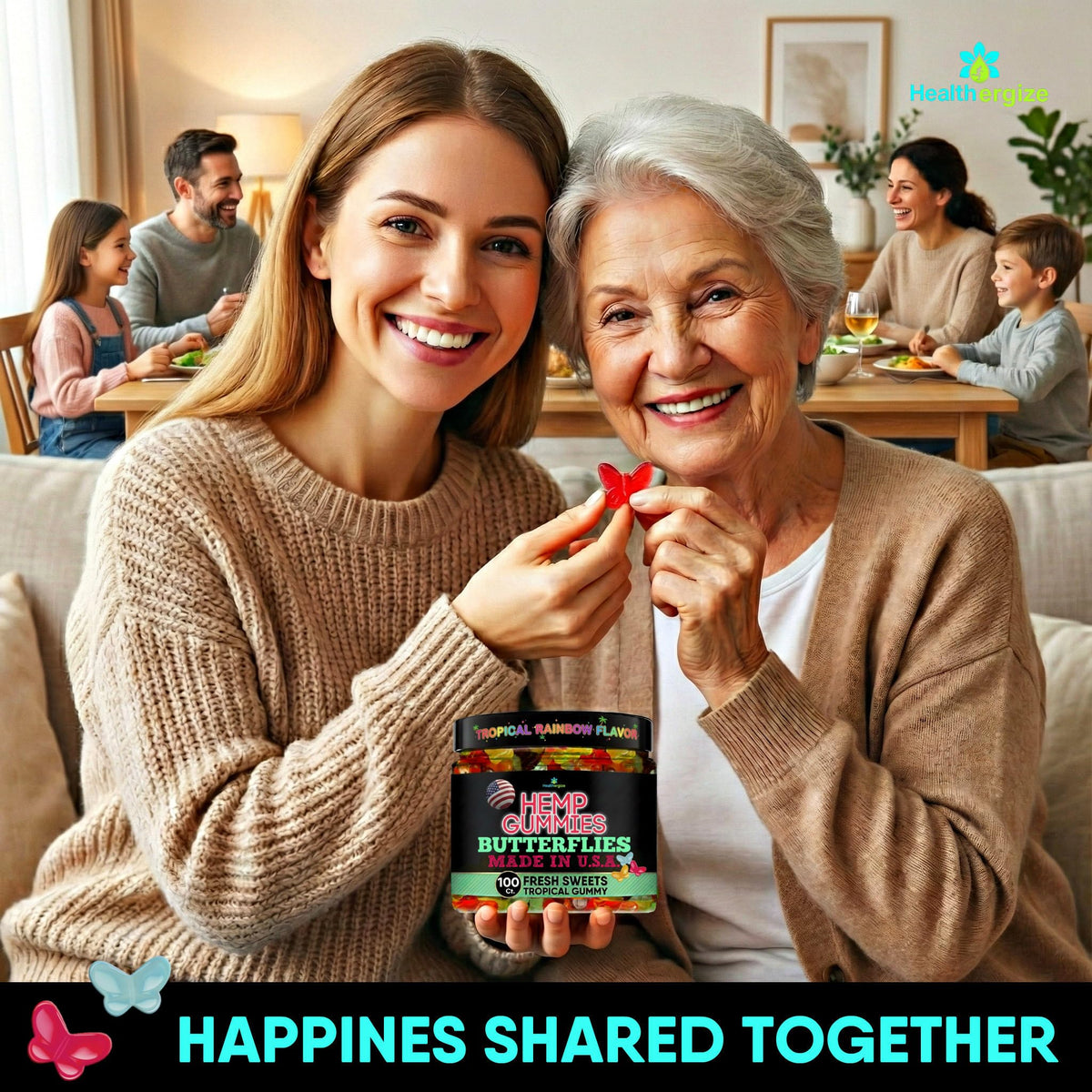 Healthergize Hemp Gummies in Strawberry flavour