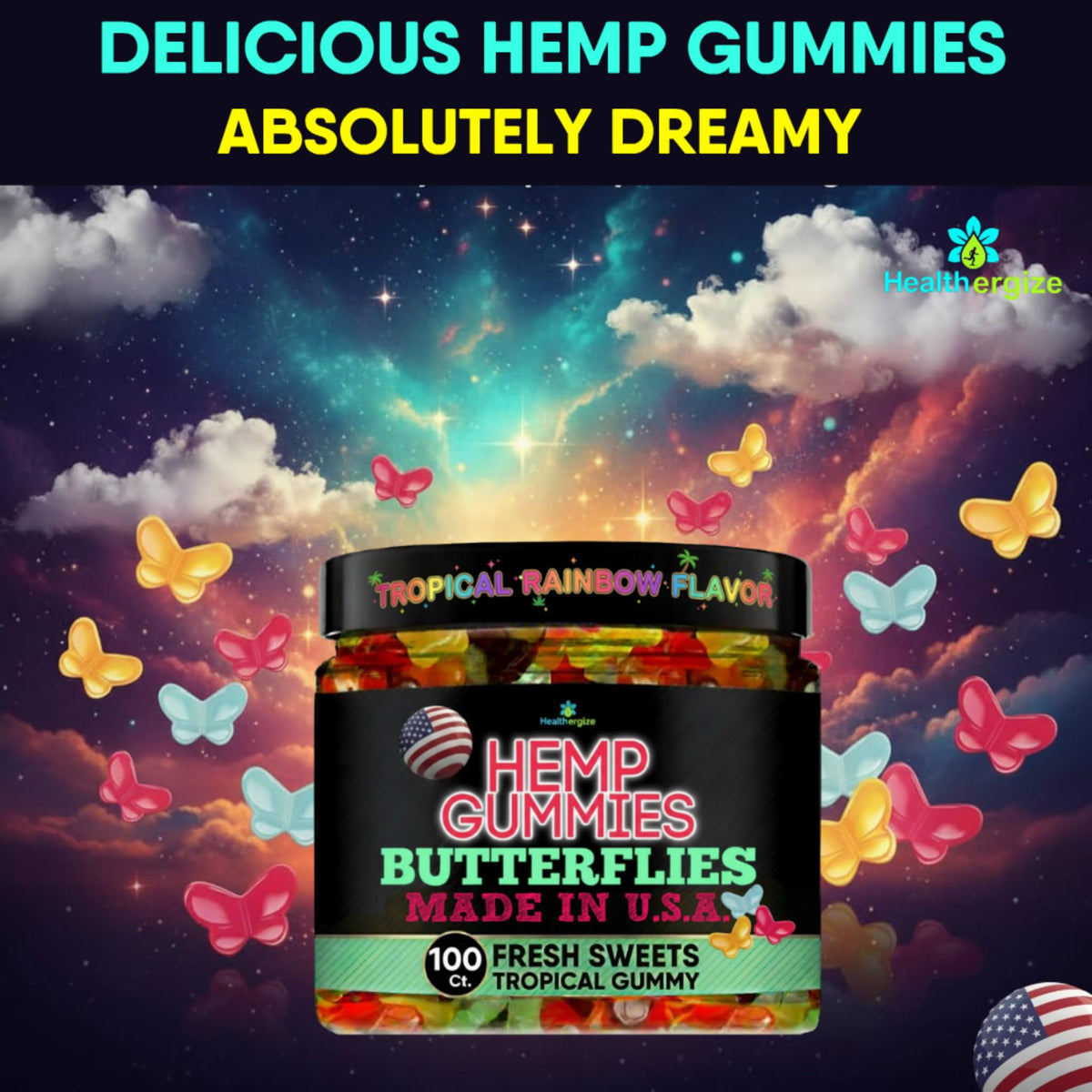 Healthergize Hemp Gummies in Watermelon flavour
