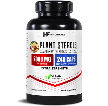 Healthfare Plant Sterols Capsules front view with 240 count