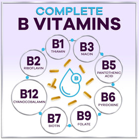 Hello Lovely! B Complex Vitamin Supplement with a measuring spoon
