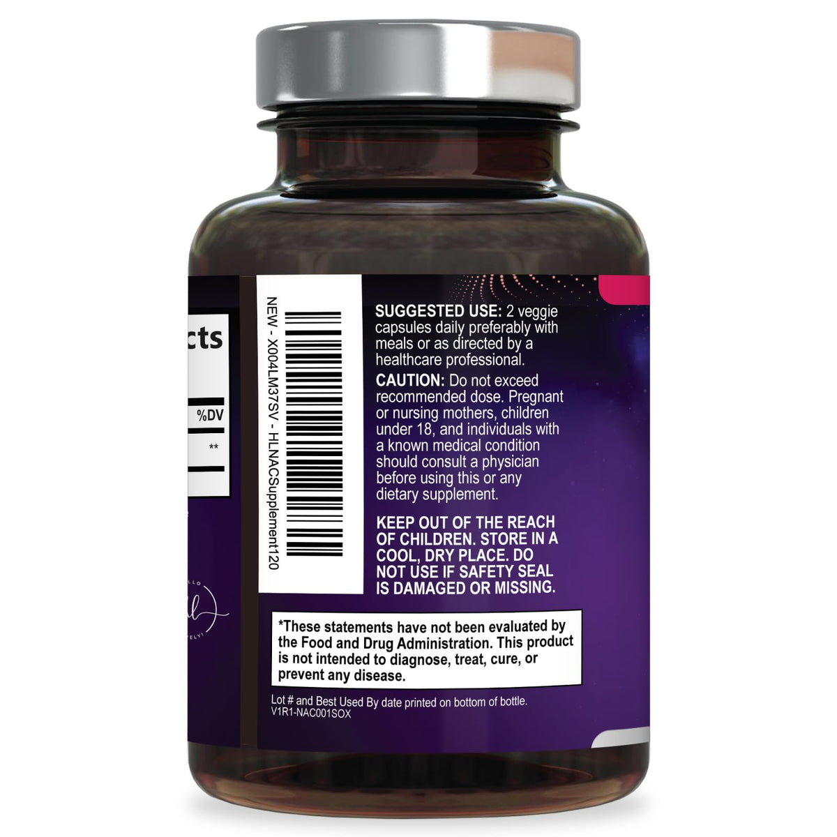 Hello Lovely! NAC Supplement bottle with a clean kitchen setting