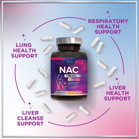 Hello Lovely! NAC Supplement bottle with a measuring spoon