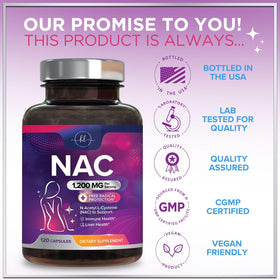 Hello Lovely! NAC Supplement capsules on a wooden surface