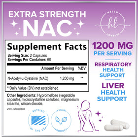 Hello Lovely! NAC Supplement side view showing capsule size