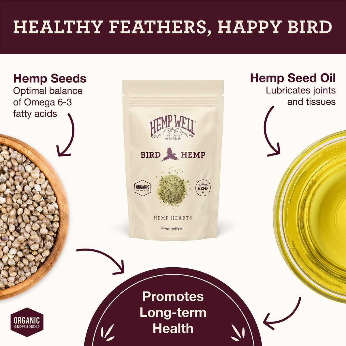 Hemp Well Organic Hemp Hearts close-up of seeds