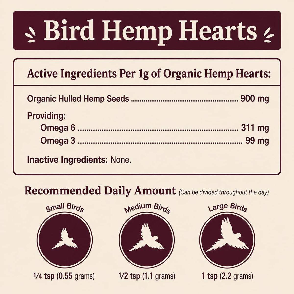 Hemp Well Organic Hemp Hearts nutritional information