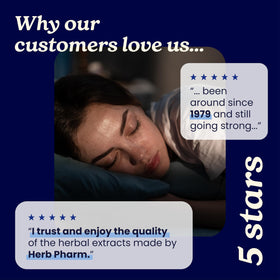 Herb Pharm Sleep Easier Capsules with glass of water