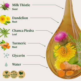 HERBAMAMA Liver Cleanse Liquid in a glass of water