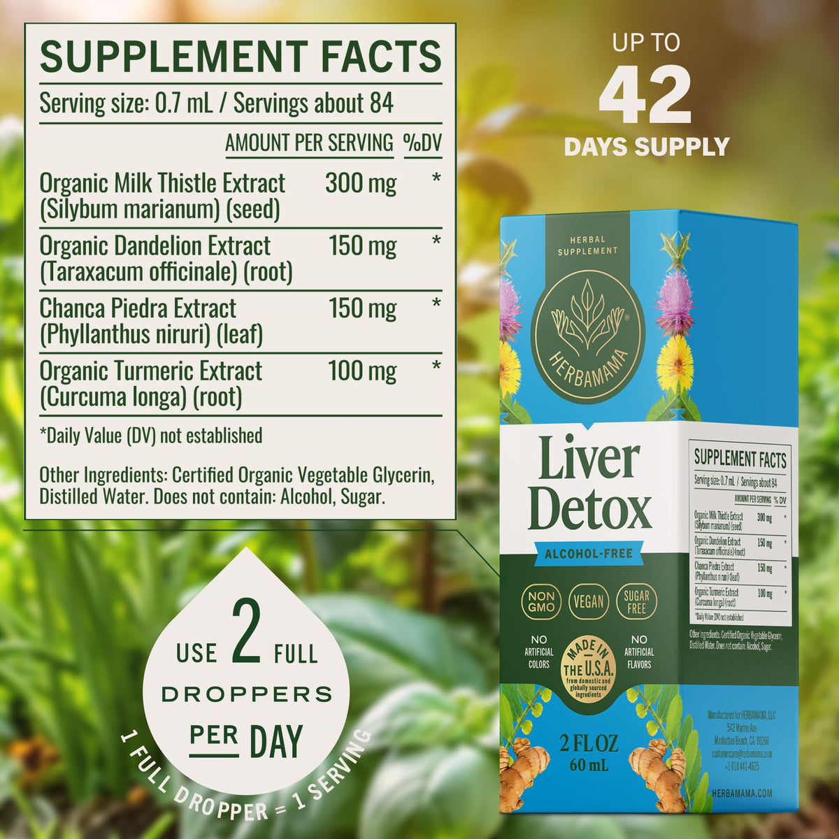 HERBAMAMA Liver Cleanse Liquid ingredients list