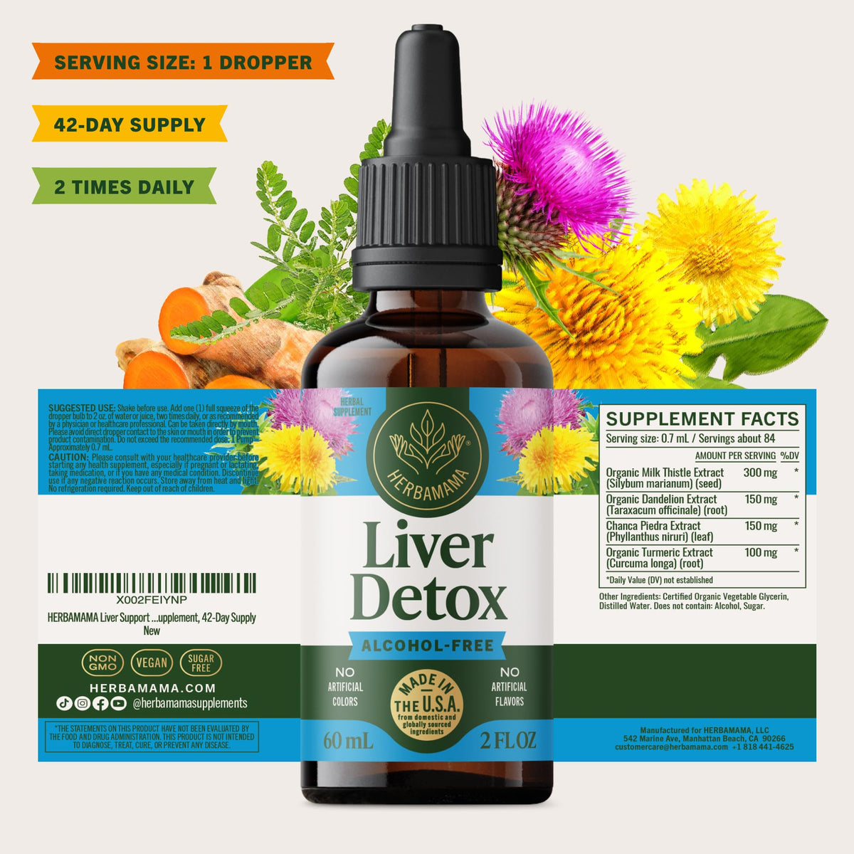 HERBAMAMA Liver Cleanse Liquid with fresh herbs