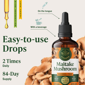 HERBAMAMA Maitake Mushroom Extract bottle with dropper bulb