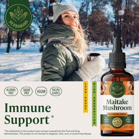 HERBAMAMA Maitake Mushroom Extract dropper and bottle