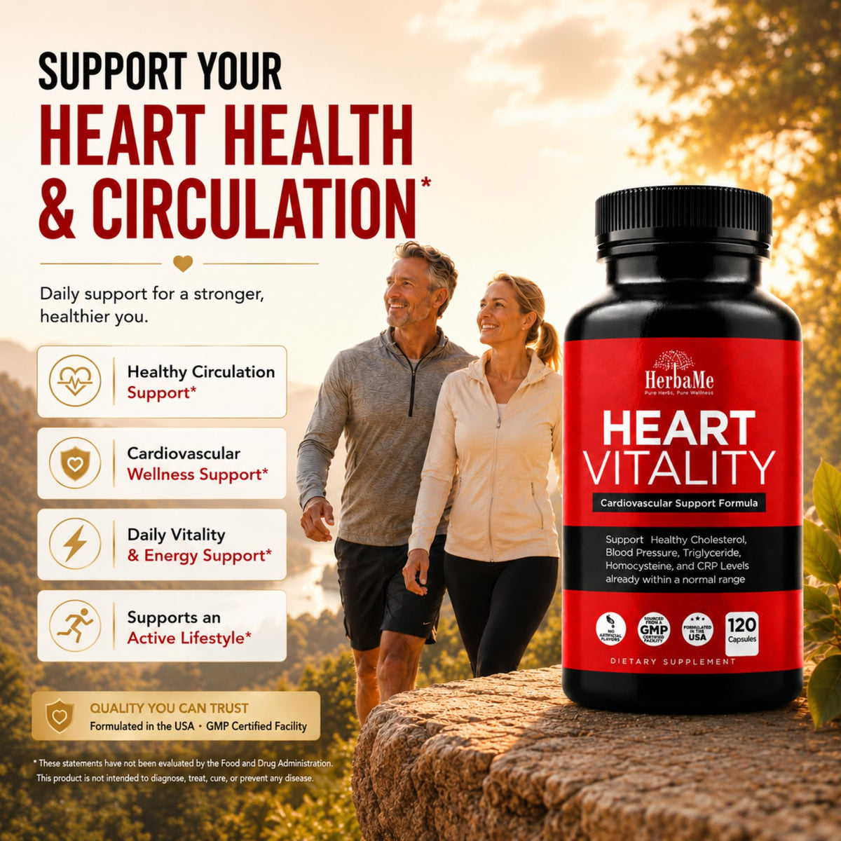 HerbaMe daily wellness Supplement back view with ingredient list