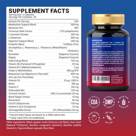 HerbaSpot 24-in-1 GLP-1 Supplement 1000 mg side view