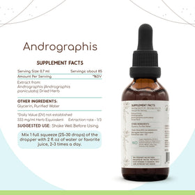 HerbEra Andrographis tincture label showing ingredients