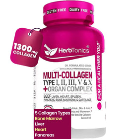 Herbtonics Multi Collagen + Organ Complex Capsules front view