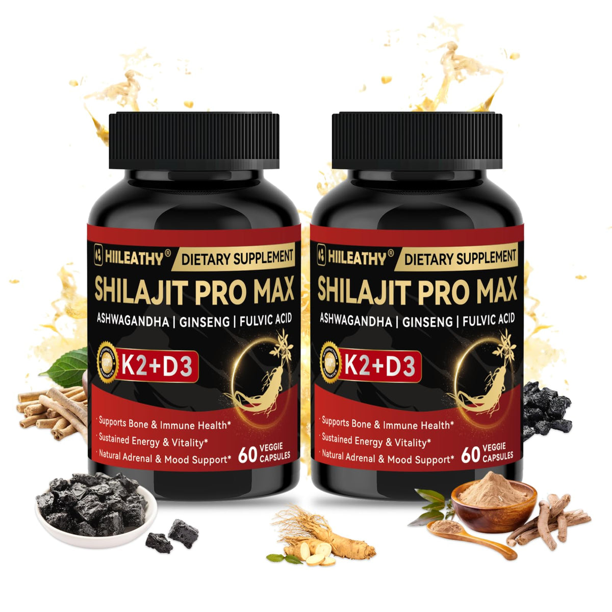 HIILEATHY Shilajit Pro Max 60 Capsules front view