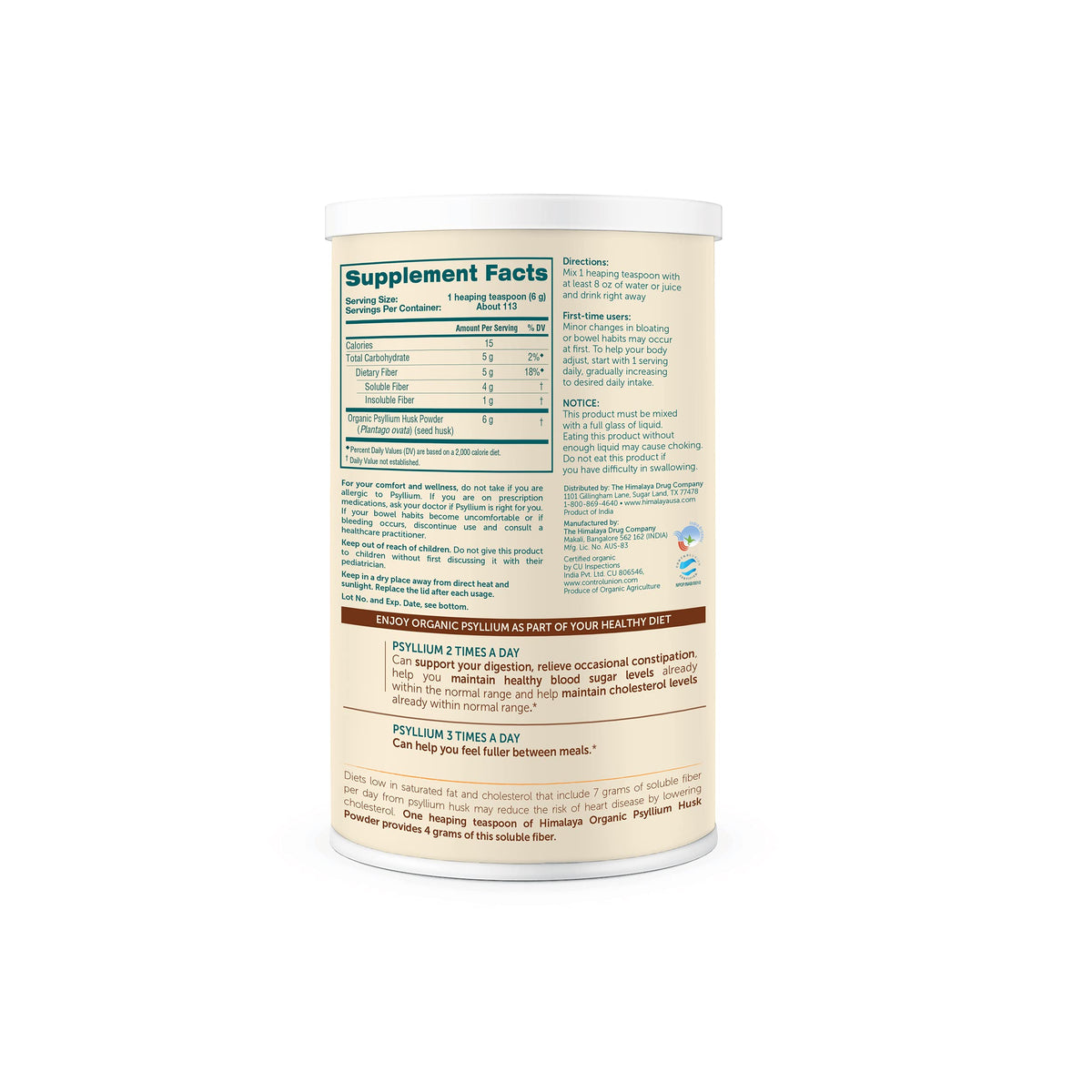 Himalaya Organic Psyllium Husk Powder 24 oz packaging