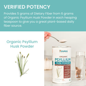 Himalaya Organic Psyllium Husk Powder 24 oz scooped out
