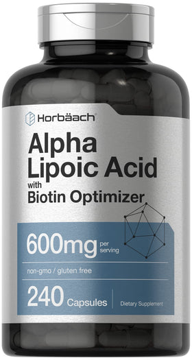 Horbäach Alpha Lipoic Acid 600mg 240 Capsules front view