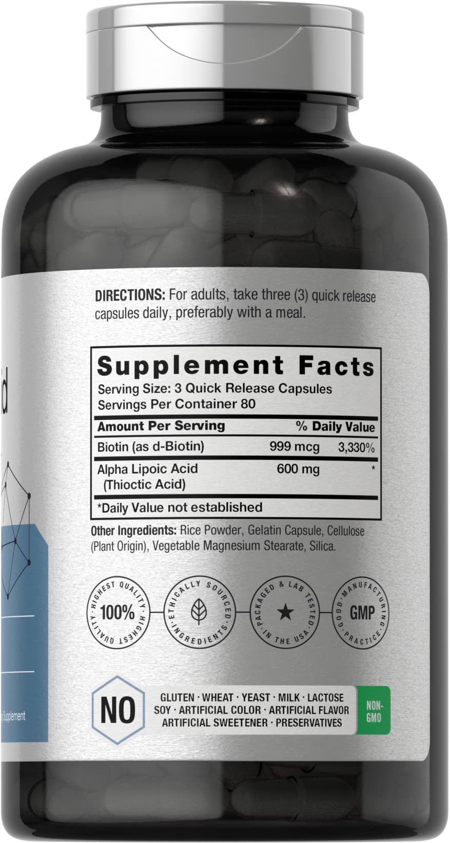 Horbäach Alpha Lipoic Acid 600mg capsule details