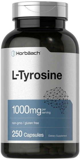 Horbäach L-Tyrosine 1000mg 250 Capsules front view