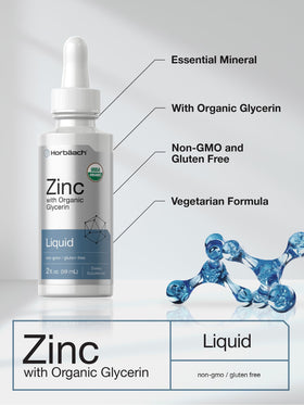 Horbäach Liquid Zinc Drops 2 Oz with organic glycerin label