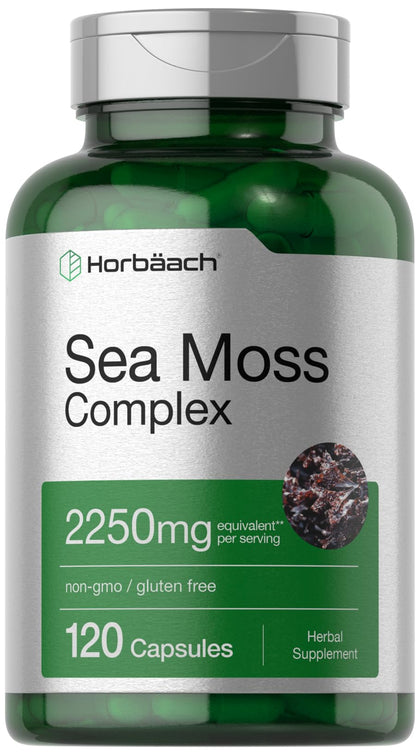 Horbäach Sea Moss Capsules 120 Count bottle front view
