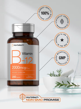 Horbäach Vitamin B12 2000 mcg product label details