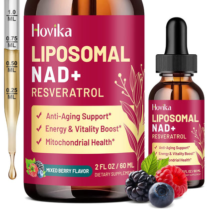 Hovika Liposomal NAD Supplement 1200mg front view with mixed berry flavour