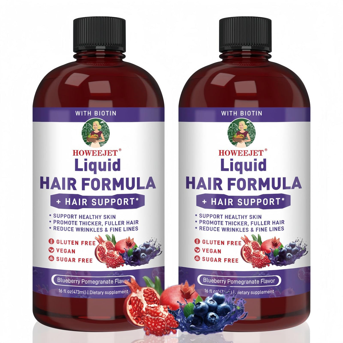 HOWEEJET Liquid Multivitamin for Hair Growth front view