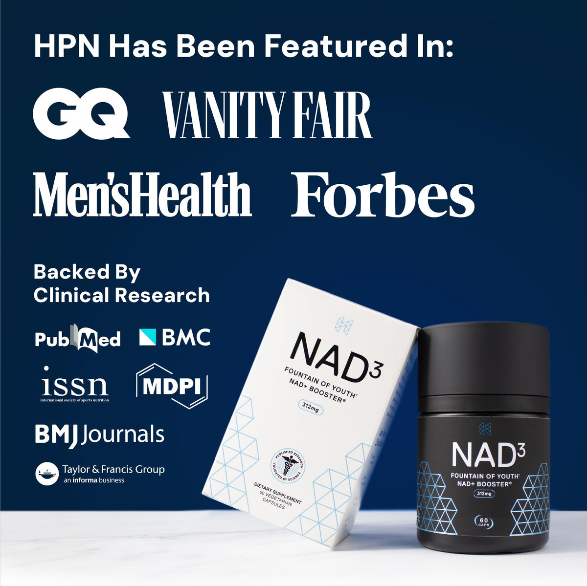 HPN NAD3 NAD+ support 60 Capsules lifestyle scene